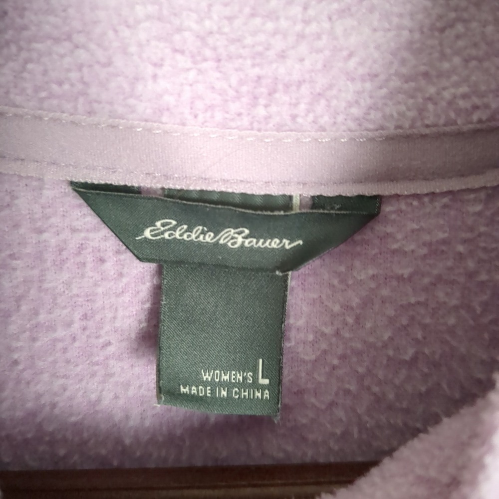 Eddie Bauer Womens Fleece Pullover 1/4 Zip Lavender Purple Mock Neck‎ Size L - Picture 9 of 12